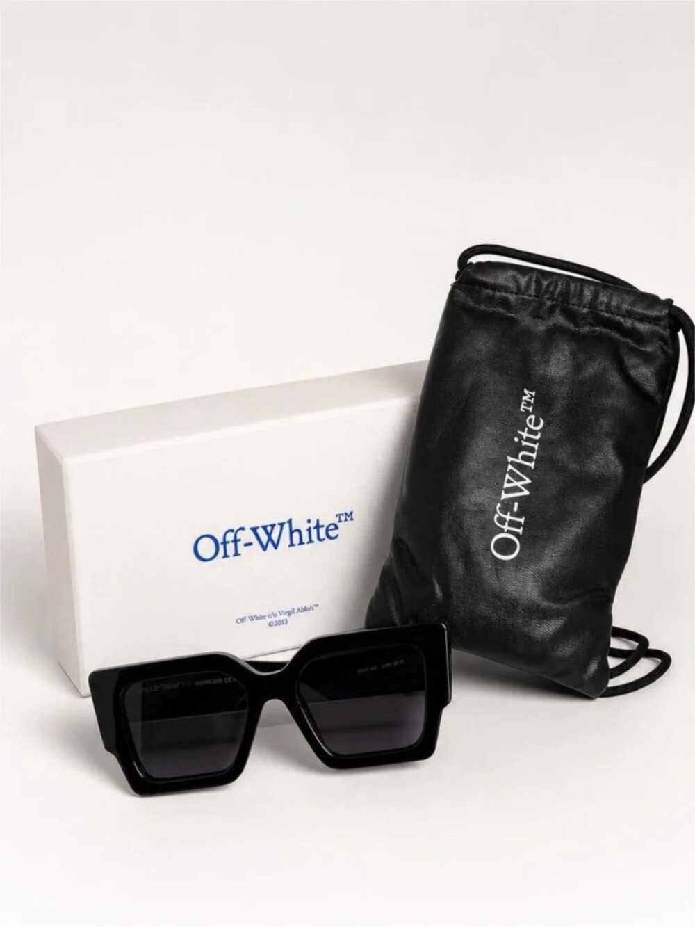 New Off-White Square Black Sunglasses
